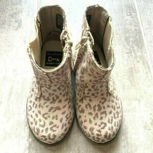 SKECHERS Baby Girl Toddler Boots Shoes NEW Memory Foam Leopard Shimmer Sz 7 Cute